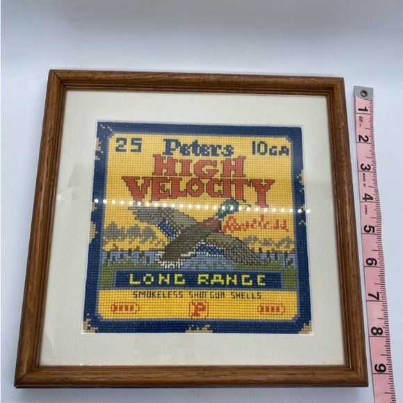 Vintage Peter's 10 Gauge Framed and Matted Cross-Stitch - Picture 3 of 5
